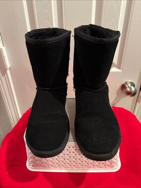 Beach Feet Classic Black Mid-Calf Faux Suede Winter Boots